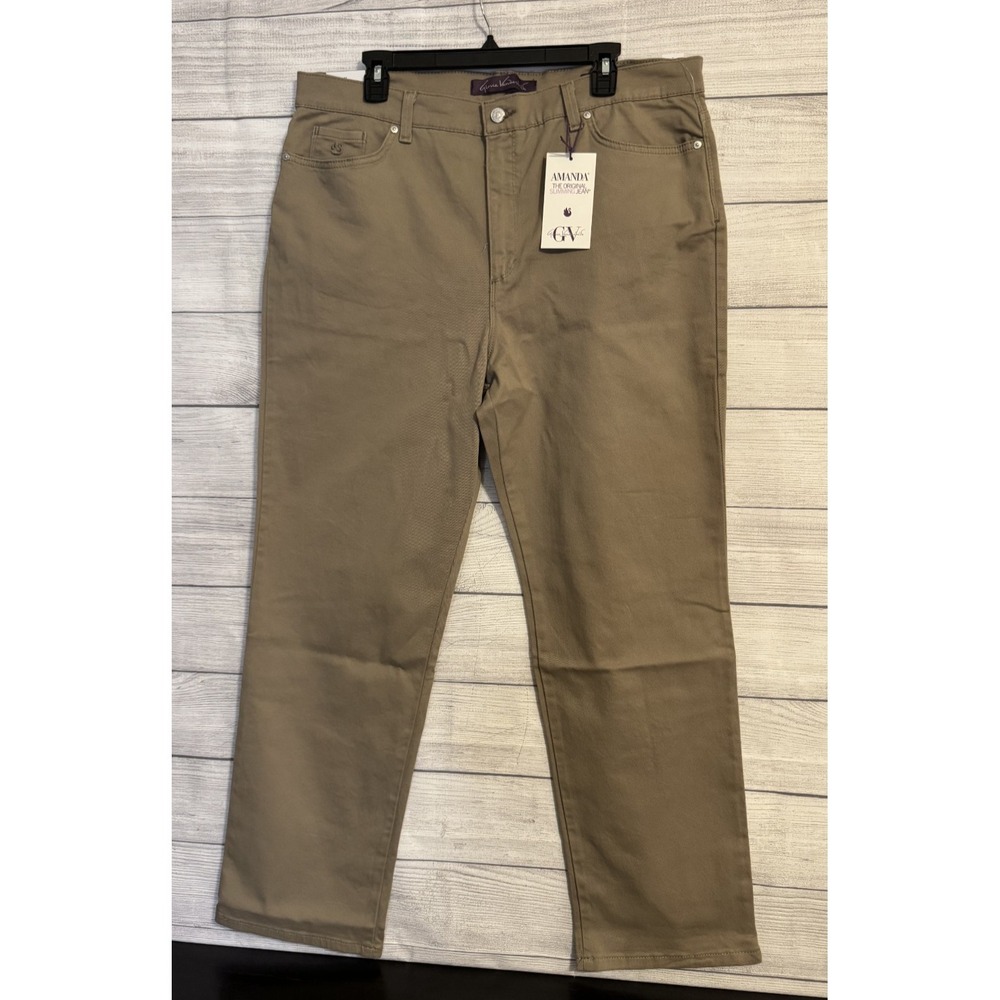 Gloria Vanderbilt Amanda Slimming Pants 18 NWT Hazelnut Stretch Classic Fit